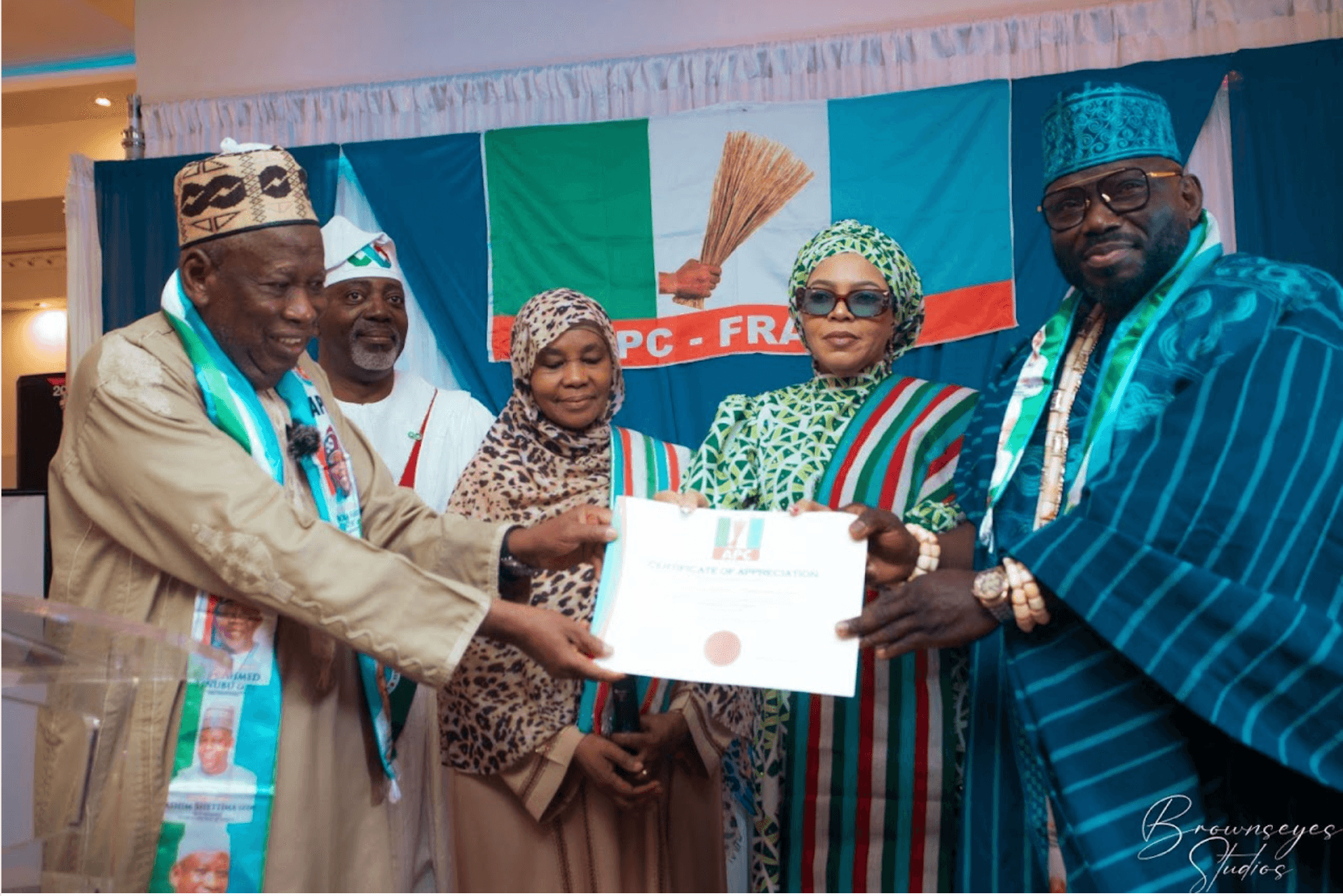 APC NATIONAL CHAIRMAN PRESENTS APPRECIATION LETTERS TO OUTGOING EXECUTIVE TEAM IN FRANCE.