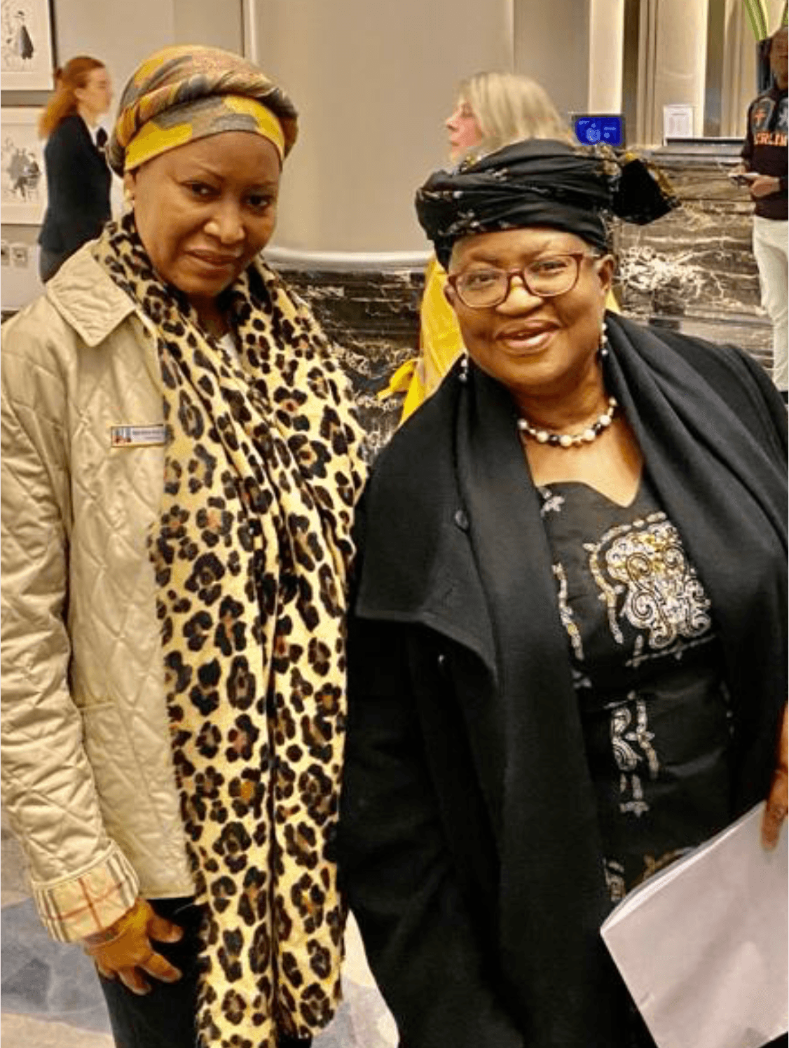 Hajiyah Aminat Suzuki, Chairlady of APC, France, and Dr. Ngozi Okonjo-Iweala,Director General of the World Trade Organization (WTO).