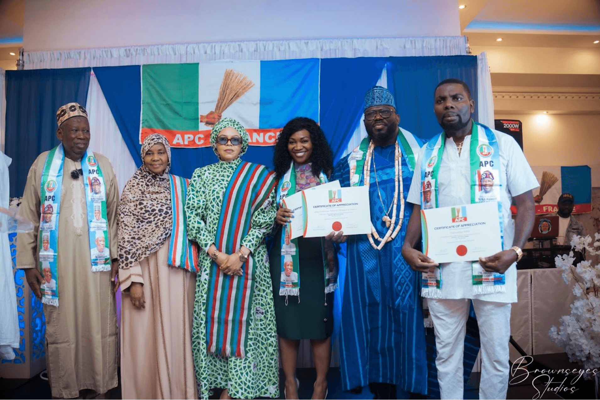 APC NATIONAL CHAIRMAN PRESENTS APPRECIATION LETTERS TO OUTGOING EXECUTIVE TEAM IN FRANCE.